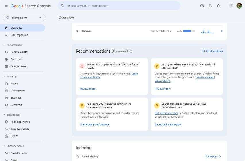 Google Search Cconsole Recommendations