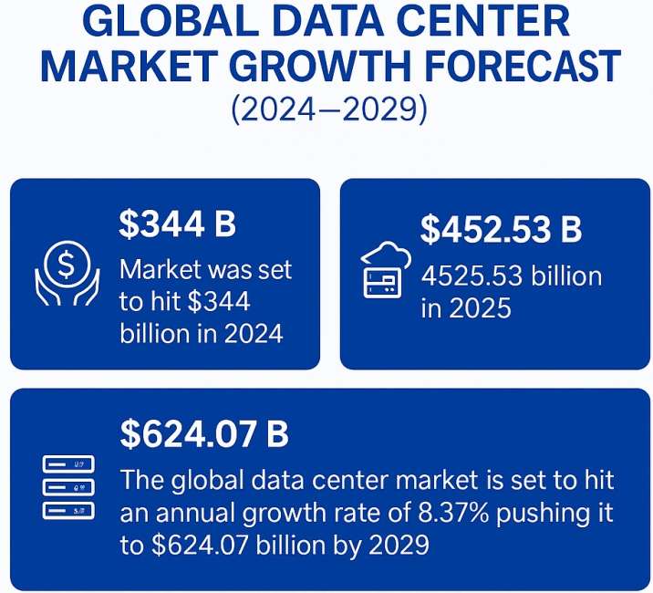 Global Data Centre Market Growth Forcast Statistics 2024 - 2029