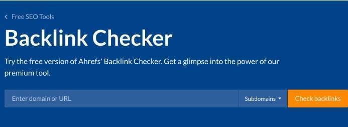 Free Backlink Checker - Ahrefs 