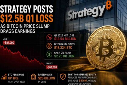 Strategy reported a US$12.54 billion net loss for the first quarter of 2026.