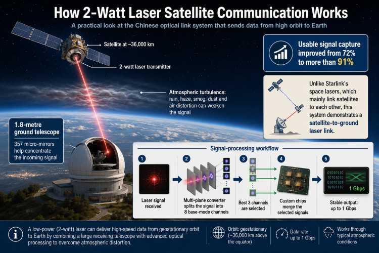 2-Watt Laser Satellite Communication How it Works 