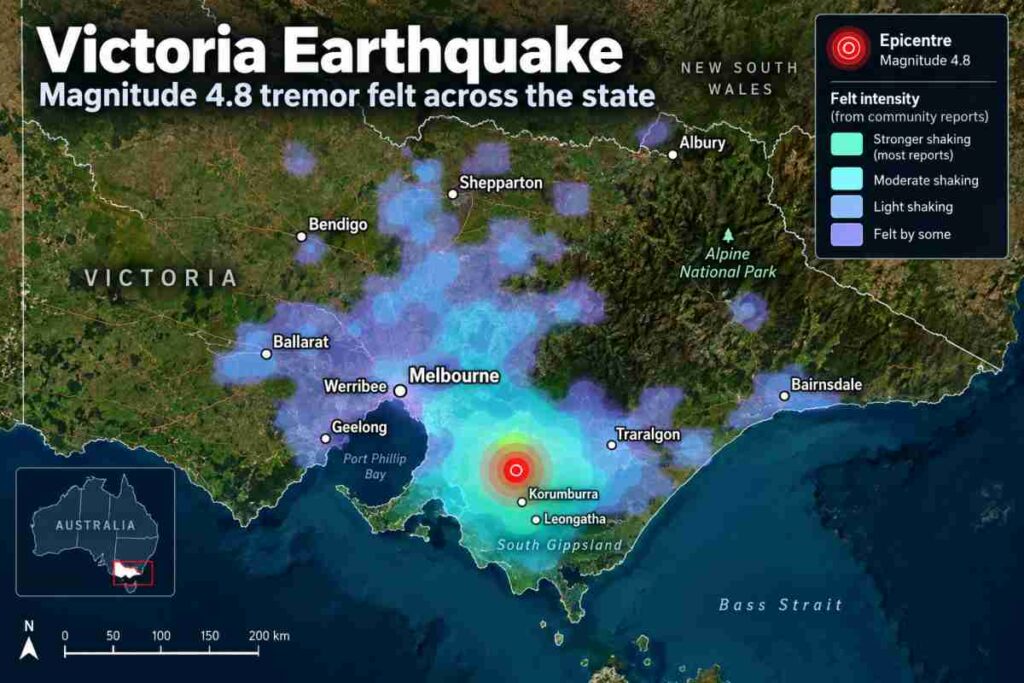 Victoria’s Biggest Earthquake in Three Years (Magnitude 4.8) Shakes Melbourne